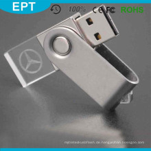 Meistverkaufte Günstigstes USB 2.0 Crystal Rectangle USB-Sticks Schlüsselanhänger mit Logo